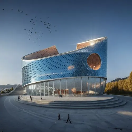 futuristic art museum,elbphilharmonie,futuristic architecture,ulaanbaatar centre,solar cell base,sky space concept,archidaily,olympia ski stadium,3d rendering,school design,building honeycomb,house of