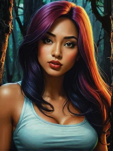 starfire,leela,psylocke,background ivy,sasha,vixen,fantasy portrait,madelyne,skye,fantasy art,illyria,mayhle,world digital painting,portrait background,colorful background,fantasy picture,amora,fantasy woman,gamora,alani,Illustration,Abstract Fantasy,Abstract Fantasy 19