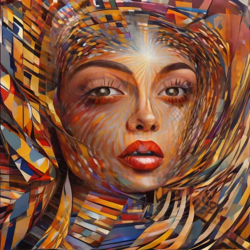 an artwork with a woman's face painted on it,adnate,african woman,seni,digital art,amerykah,digital artwork