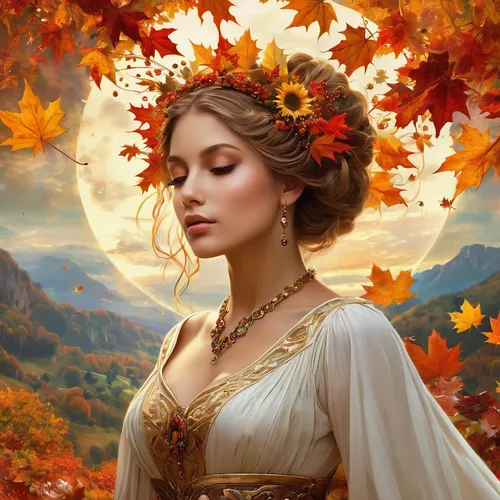 autumn background,autumn idyll,golden autumn,autumn icon,autumn theme,autumn landscape,light of autumn,autumn wreath,autumn gold,fall landscape,autumn leaves,fantasy picture,the autumn,fantasy portrait,autumn scenery,fantasy art,autumn jewels,autumn,indian summer,autumnal leaves,Conceptual Art,Fantasy,Fantasy 05