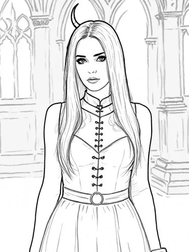 mercally,peignoir,dhampir,gothic woman,sigyn,goth woman,Design Sketch,Design Sketch,Rough Outline