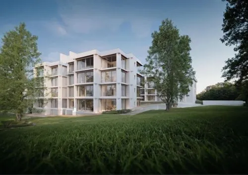 grass
,a 3d rendering of an apartment building,appartment building,passivhaus,arkitekter,residentie,plattenbau,residencial,europan,maisonettes,inmobiliaria,immobilier,new housing development,cohousing