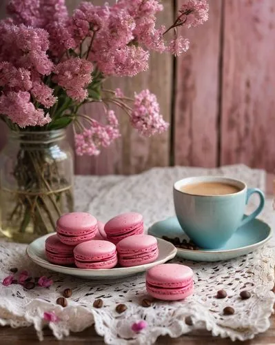 pink macaroons,macarons,macaroons,french macarons,macaron,floral with cappuccino,french macaroons,macaroon,macaron pattern,tea time,afternoon tea,teatime,tea flowers,cup and saucer,coffee break,coffee time,watercolor macaroon,pink petals,fika,ispahan,Photography,General,Commercial