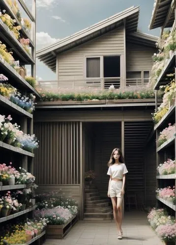 bahru,girl in flowers,fordlandia,packinghouse,microhabitats,flower shop,garden design sydney,ecotopia,flower boxes,multistoreyed,balcony garden,homegrocer,biophilia,garden shed,flower box,florist,conceptual photography,girl picking flowers,horticultural,garden of plants