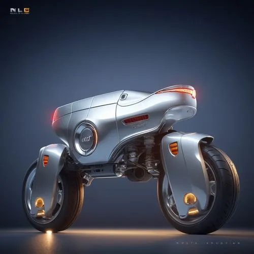 a futuristic motorcycle is shown with two wheels,3d car model,cinema 4d,turover,walle,motor scooter,motorscooter,Photography,General,Cinematic