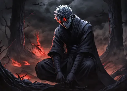 shinigami,sōjutsu,kakashi hatake,nine-tailed,killua hunter x,grimm reaper,battōjutsu,kado,kenjutsu,killua,death god,naruto,ninjutsu,black crow,black dragon,iaijutsu,tsukemono,sensei,red eyes,grim reaper,Conceptual Art,Fantasy,Fantasy 34