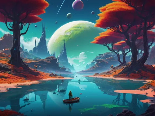 fantasy landscape,futuristic landscape,alien world,alien planet,mushroom landscape,lunar landscape,3d fantasy,lagoon,fantasy picture,world digital painting,dream world,acid lake,virtual landscape,planet,fantasia,earth rise,barren,oasis,gas planet,an island far away landscape,Photography,Artistic Photography,Artistic Photography 06