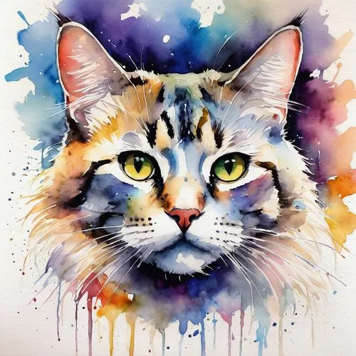 watercolor cat,cat vector,watercolor paint,watercolor,maincoon,calico cat,cat portrait,watercolor painting,drawing cat,watercolor dog,cat,watercolor background,watercolor pencils,calico,painting technique,watercolor paint strokes,cat drawings,tabby cat,animal portrait,feline,Illustration,Paper based,Paper Based 03