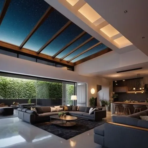 SKY LIGHT,concrete ceiling,stucco ceiling,modern living room,interior modern design,sky apartment,great room,ceiling lighting,luxury home interior,skylight,glass roof,ceiling construction,modern room,