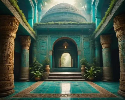 sanctum,indian temple,mihrab,artemis temple,hall of the fallen,theed,egyptian temple,mandir,mahavihara,temples,temple,mausolea,masjid,world digital painting,mausoleum,mosques,corridor,shanmugarajah,islamic architectural,madrasa,Illustration,Abstract Fantasy,Abstract Fantasy 06