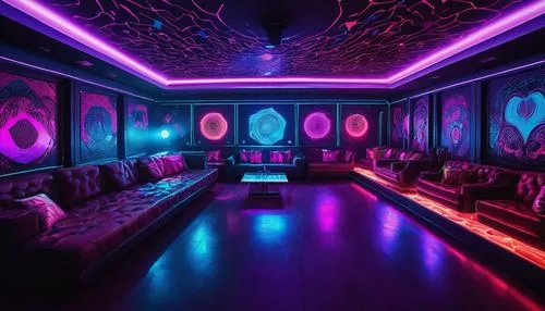 spaceship interior,nightclub,ufo interior,baoli,ornate room,luxe,great room,sala,movie theater,neon cocktails,lounges,game room,lounge,sanctum,opulently,piano bar,dancefloors,uv,black light,cabana,Conceptual Art,Sci-Fi,Sci-Fi 12