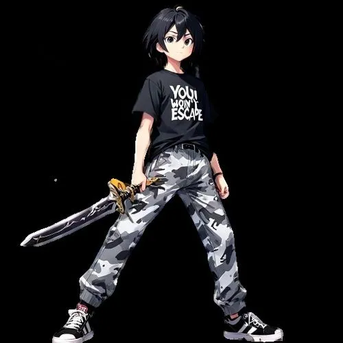 background,png transparent,king sword,anime japanese clothing,stylish boy,fighting stance,anime boy,yuzu,2d,swordsman,transparent image,cargo pants,samurai sword,png image,yukio,sword,skater boy,hamea