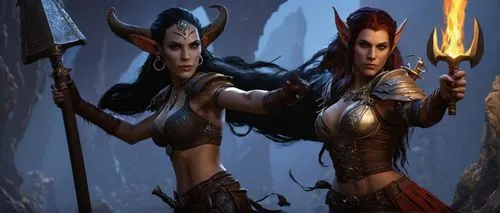 sorceresses,yavana,surana,warrior and orc,female warrior,everquest,Photography,General,Fantasy