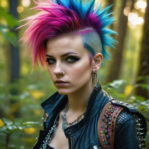 punk,punk design,mohawk hairstyle,mohawk,streampunk,pixie-bob,pixie,fae,faery,feathered hair,faerie,renegade,pompadour,grunge,birds of prey-night,bluejay,harley,color feathers,cyberpunk,goth subculture,Photography,General,Realistic