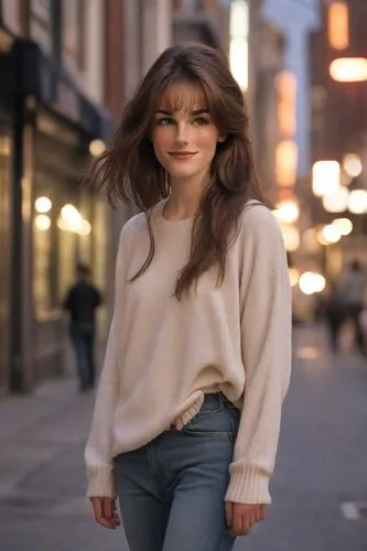 bolero jacket,long-sleeved t-shirt,female model,british actress,menswear for women,orla,cappuccino,on the street,woman in menswear,dublin,british semi-longhair,1980s,model,georgia,retro woman,irish,vintage woman,women fashion,beautiful young woman,long-sleeve,Photography,Natural