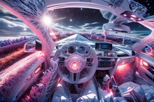 ufo interior,3d car wallpaper,ice planet,cockpit,moon car,car sculpture,fractal environment,kaleidoscope,skull racing,ghost car,futuristic car,cyberspace,space voyage,alien ship,mandelbulb,trip computer,christmas car,drive,car interior,spaceship space