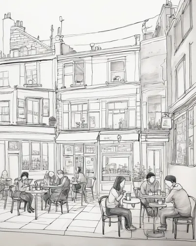 paris cafe,parisian coffee,the coffee shop,tearoom,notting hill,watercolor paris balcony,bistrot,street cafe,coffeehouse,townscape,watercolor cafe,paris balcony,the pub,coffee shop,alfresco,watercolor paris,paris clip art,line drawing,drawing course,montmartre,Illustration,Abstract Fantasy,Abstract Fantasy 22