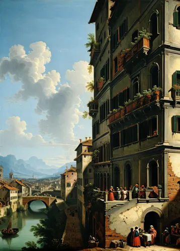 ponte vecchio,barberini,bellini,palazzo barberini,arno river,palazzo,venetian,palazzo poli,l'aquila,italian painter,venetian hotel,panoramic landscape,florentine,renaissance,croda da lago,palazzo vecchio,oberlo,genoa,villa d'este,bellagio,Art,Classical Oil Painting,Classical Oil Painting 25