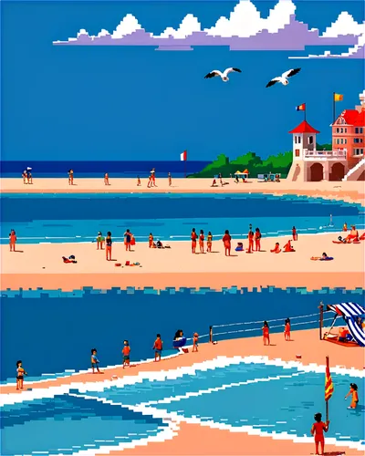 seaside resort,beach scenery,windjammers,beach goers,seaside,beach bar,beachfront,summer beach umbrellas,copacabana,beach landscape,seafront,dream beach,the hotel beach,beaches,beach resort,beachgoers,beach background,lido di ostia,beachfronts,ipanema,Unique,Pixel,Pixel 01