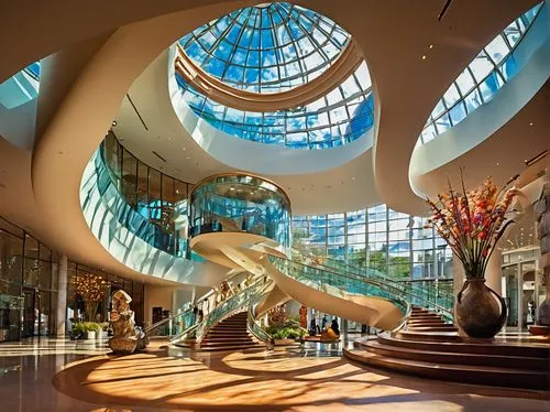 the dubai mall entrance,segerstrom,kaust,mall of indonesia,atrium,galleria,esteqlal,masdar,atriums,chadstone,westfield,hammerson,rivercenter,shopping mall,galeries,danube centre,westfields,walt disney center,queensgate,futuristic architecture,Illustration,Realistic Fantasy,Realistic Fantasy 37