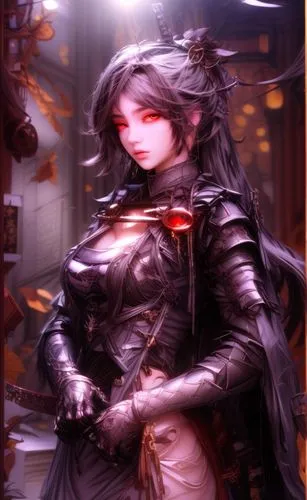 vampire lady,vampire woman,dark elf,gothic woman,gara,goth woman,blood maple,widowmaker,crow queen,swordswoman,mezzelune,steampunk,widow,female warrior,katana,cuirass,geisha,halloween background,barmaid,sorceress