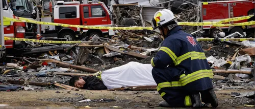 A firefighter prays in front of a body of a victim in Rikuzentakata in Iwate, Japan after massive earthquake and tsunami hit northern Japan. More than 20,000 were killed by the disaster on March 11.<b