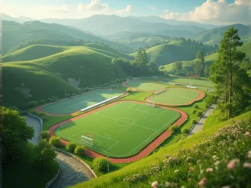 soccer field,athletic field,football pitch,fieldturf,tennis court,football field,playing field,track and field,turf,ooty,tea field,intersuisse,artificial grass,hillside,millfield,stadiums,universiades,green grass,rabotnicki,the golf valley,Photography,General,Realistic