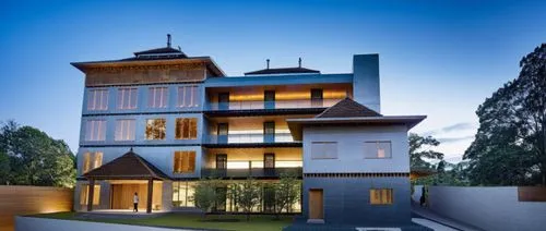 an artist's impression shows a large modern house at dusk,timber house,residential house,passivhaus,wahroonga,modern house,lohaus,two story house,woollahra,modern architecture,architektur,toorak,cubic