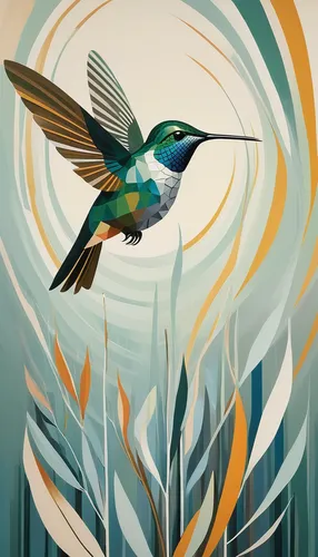 Depict a winter wonderland with a rofous hummingbird fluttering by, bringing a feeling of hope and warmth.,humming bird,humming birds,humming bird pair,bird illustration,bird painting,humming-bird,sun