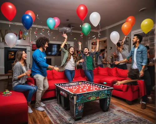 indoor games and sports,game room,party decorations,recreation room,the living room of a photographer,party decoration,housewarming party,colorful balloons,playing room,north american fraternity and sorority housing,corner balloons,nest easter,carom billiards,birthday party,a party,kids party,play escape game live and win,board game,june celebration,connect competition,Conceptual Art,Graffiti Art,Graffiti Art 01