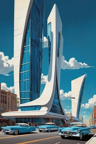 futuristic architecture,futuristic art museum,masdar,tailfins,jetsons,1959 buick,edsel,rotana,delahaye,buick classic cars,muscle car cartoon,esteqlal,futuristic car,superbus,khobar,fleetline,jeddah,riyadh,mubadala,dubay,Illustration,Retro,Retro 12