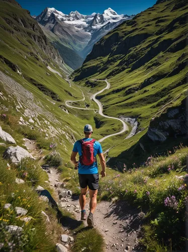 Trail running on the Via Valais, a multi-day trail running tour connecting Verbier with Zermatt, Switzerland.,ultramarathon,stelvio yoke,alpine route,trail running,grossglockner,adventure racing,endur