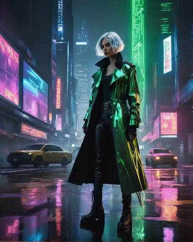 cyberpunk,futuristic,transistor,metropolis,streampunk,dystopian,electro,riddler,matrix,coat,neon lights,doctor doom,ranger,patrol,cyber,scifi,green aurora,green light,nerve,cosmos,Photography,Fashion Photography,Fashion Photography 05