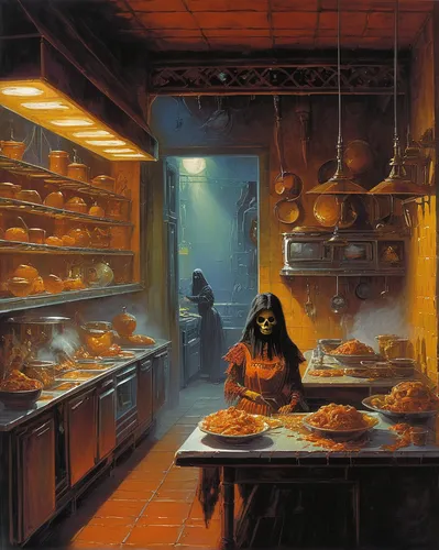 girl in the kitchen,girl with bread-and-butter,fishmonger,the kitchen,oberlo,pantry,kitchen,pane,bakery,kitchen interior,butcher shop,deli,kitchen shop,shopkeeper,grocer,dwarf cookin,merchant,cookery,hunger,smoked fish,Conceptual Art,Sci-Fi,Sci-Fi 19