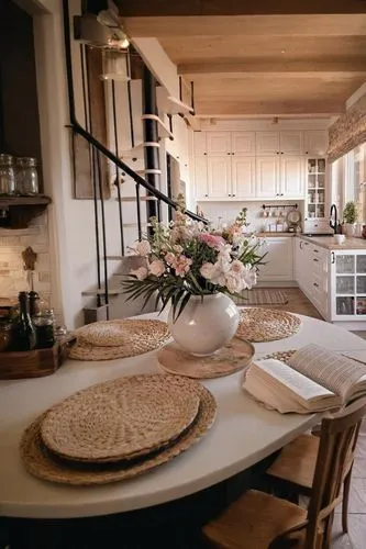 The kitchen with light and warm colors,kitchen interior,vintage kitchen,kitchen & dining room table,home interior,kitchen design,dining table,kitchen table,breakfast room,the kitchen,kitchen,scandinav