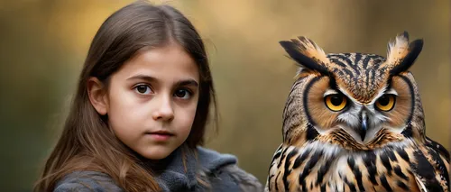 a young girl with lots of owl with her,couple boy and girl owl,saw-whet owl,siberian owl,eurasia eagle owl,eurasian eagle owl,european eagle owl,eurasian eagle-owl,eagle-owl,eagle owl,owl-real,owl nat