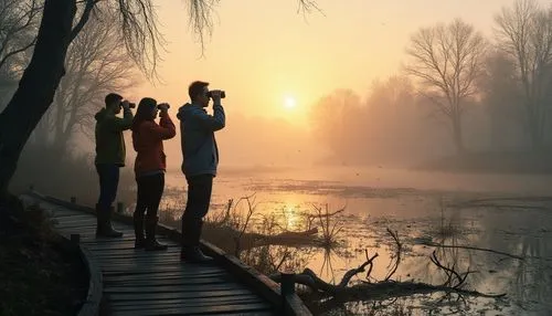 birdwatchers,anglers,fantasy picture,world digital painting,the danube delta,fishermens,tisza,birders,dayz,photo painting,morning mist,spring morning,flyfishers,evening lake,wetland,wooden bridge,daybreak,forest lake,explorers,deviantart,Photography,General,Realistic