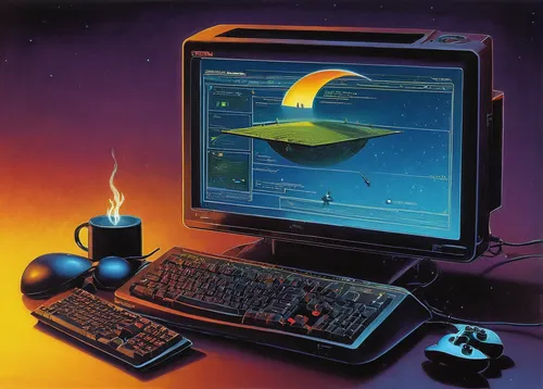 atari st,computer graphics,computer icon,cyberspace,computer game,turbografx-16,computer system,computer games,computer,computer disk,atari,atari 2600,computing,computer terminal,systems icons,computer accessory,1980s,c64,diskette,1986,Conceptual Art,Sci-Fi,Sci-Fi 21