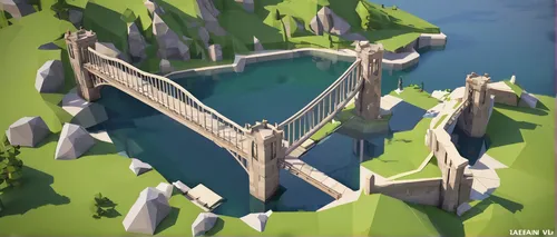 bridges,tied-arch bridge,dragon bridge,tower bridge,city moat,bridge,suspension bridge,hangman's bridge,cantilever bridge,development concept,moveable bridge,water castle,scenic bridge,swing bridge,moat,chain bridge,peter-pavel's fortress,medieval castle,bridge - building structure,new castle,Unique,3D,Low Poly