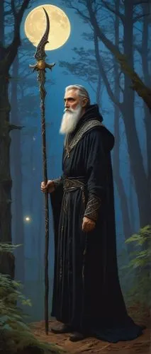 archimandrite,the abbot of olib,dane axe,pilgrim,monk,quarterstaff,the wizard,prejmer,pall-bearer,dwarf sundheim,gandalf,the wanderer,friar,druid,angel moroni,master lamp,pilgrimage,wizard,scholar,scandia gnome,Art,Classical Oil Painting,Classical Oil Painting 14