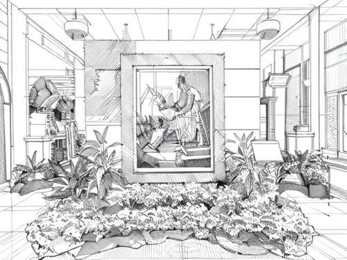 renovation,conservatory,orangery,display window,frame drawing,entrance hall,coloring page,garden elevation,the sculptures,interiors,marble palace,gallery,centrepiece,aquariums,vitrine,art gallery,aviary,neoclassical,china cabinet,galleriinae