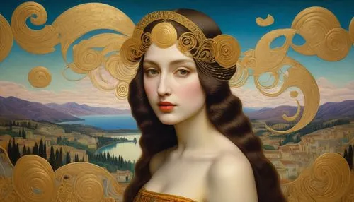 tretchikoff,diwata,venus,klimt,gioconda,golden wreath,melpomene,klimley,klimts,rubenesque,ariadne,art deco woman,mona lisa,iconographer,nereid,klimke,venus comb,la nascita di venere,maiolica,bvm,Art,Classical Oil Painting,Classical Oil Painting 15