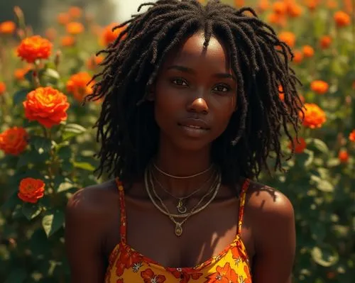 badu,maliana,nubian,oshun,african woman,african daisies