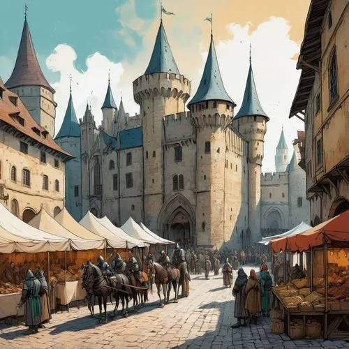 medieval market,medieval street,medieval,medieval town,castle iron market,stalls,medieval architecture,hamelin,middle ages,marketplace,knight tent,the middle ages,knight village,the market,knight festival,new-ulm,medieval castle,erfurt,castleguard,eastern europe,Illustration,Realistic Fantasy,Realistic Fantasy 23