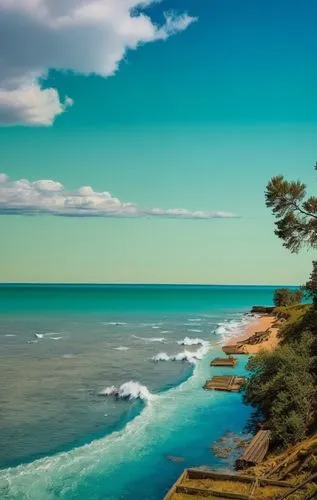 indiana dunes state park,cliffs ocean,landscape with sea,coastal landscape,lake michigan,lake superior,Art,Artistic Painting,Artistic Painting 50