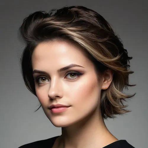 stana,portman,shorthair,celikkol,luan,romantic look,Illustration,American Style,American Style 03