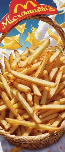 french fries,belgian fries,fries,with french fries,bread fries,pommes dauphine,potato fries,friesalad,chicken fries,hamburger fries,mcdonald's,french food,friench fries,chips,fried potatoes,dutch cuisine,kids' meal,canadian cuisine,mcdonald,french-fried,Illustration,Japanese style,Japanese Style 13