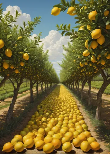 lemon wallpaper,lemon tree,lemon background,fruit fields,lemons,citrus,oranges,tangerines,green oranges,half of the oranges,poland lemon,fruit tree,valencia orange,citrus fruits,lemon pattern,citrus fruit,fruit trees,yellow plums,limonana,orchards,Illustration,Realistic Fantasy,Realistic Fantasy 44