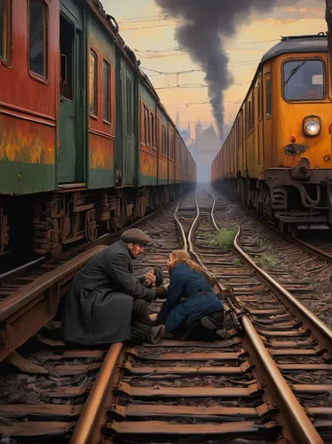 train crash,oil painting on canvas,steam locomotives,thomas and friends,oil on canvas,collision,photomanipulation,train of thought,photo manipulation,last train,the train,oil painting,train shocks,wooden railway,digital compositing,world digital painting,churchill and roosevelt,railway crossing,marshalling yard,steam train,Art,Classical Oil Painting,Classical Oil Painting 18