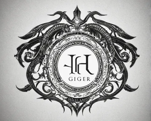 Create a logo for a luxury hotel - opulent, refined, and exclusive.,g-clef,monogram,logotype,heraldic,logodesign,gilt edge,gilt,filigree,g badge,fire logo,haegen,typography,guild,ghi,logo header,haigh